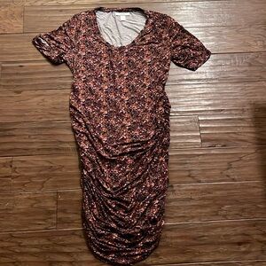 Motherhood Maternity Short Sleeve Floral Dress Size L